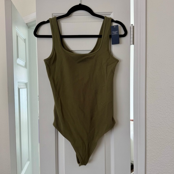 Abercrombie & Fitch Tops - NWT Abercrombie Olive Green Ribbed Tank top Bodysuit - Lg